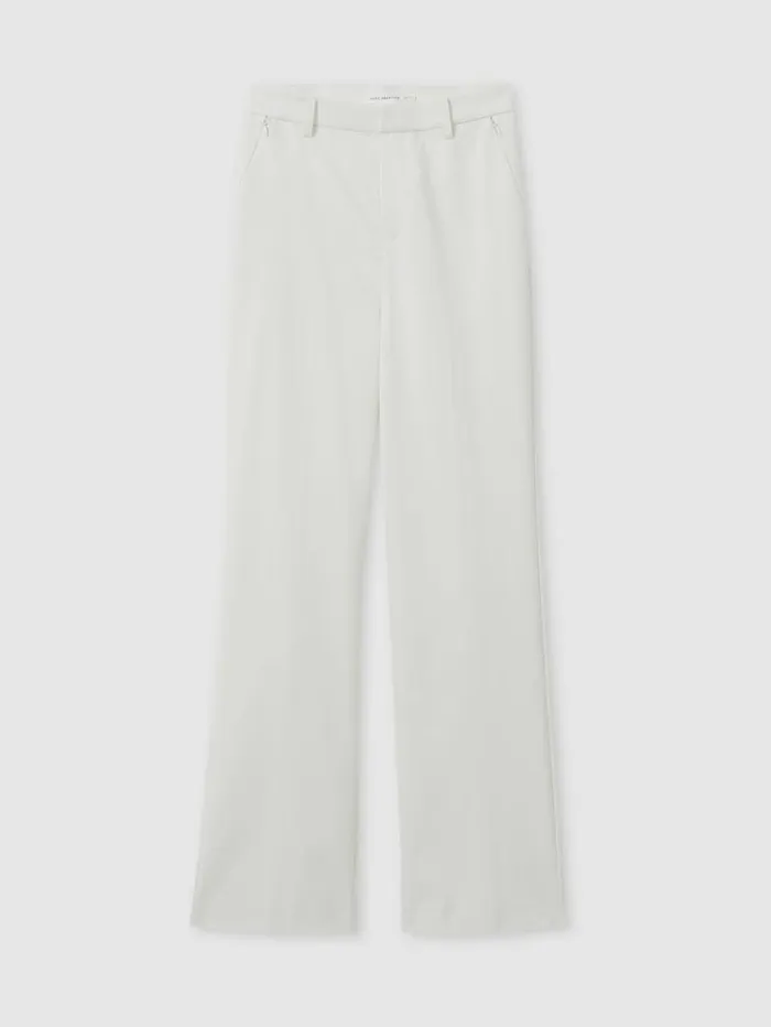 REISS Pants Women Good American StraightLeg Trousers Ivory