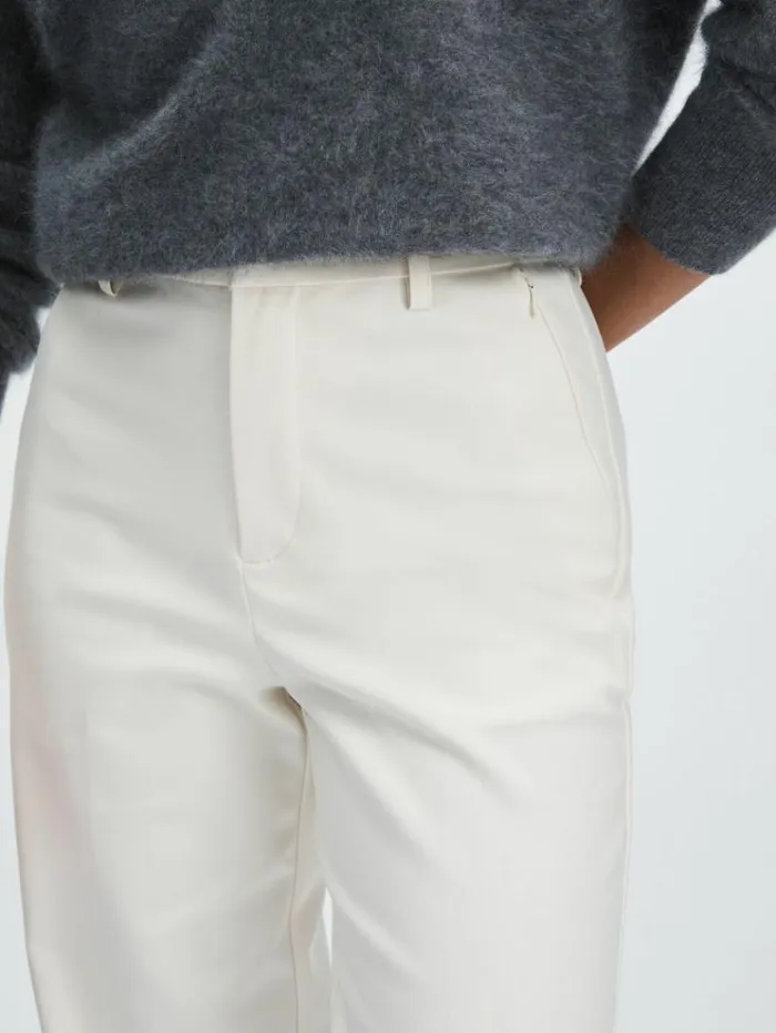 REISS Pants Women Good American StraightLeg Trousers Ivory
