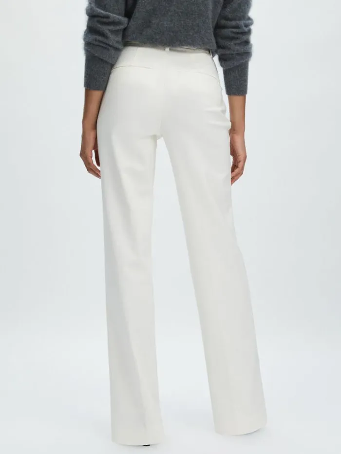 REISS Pants Women Good American StraightLeg Trousers Ivory