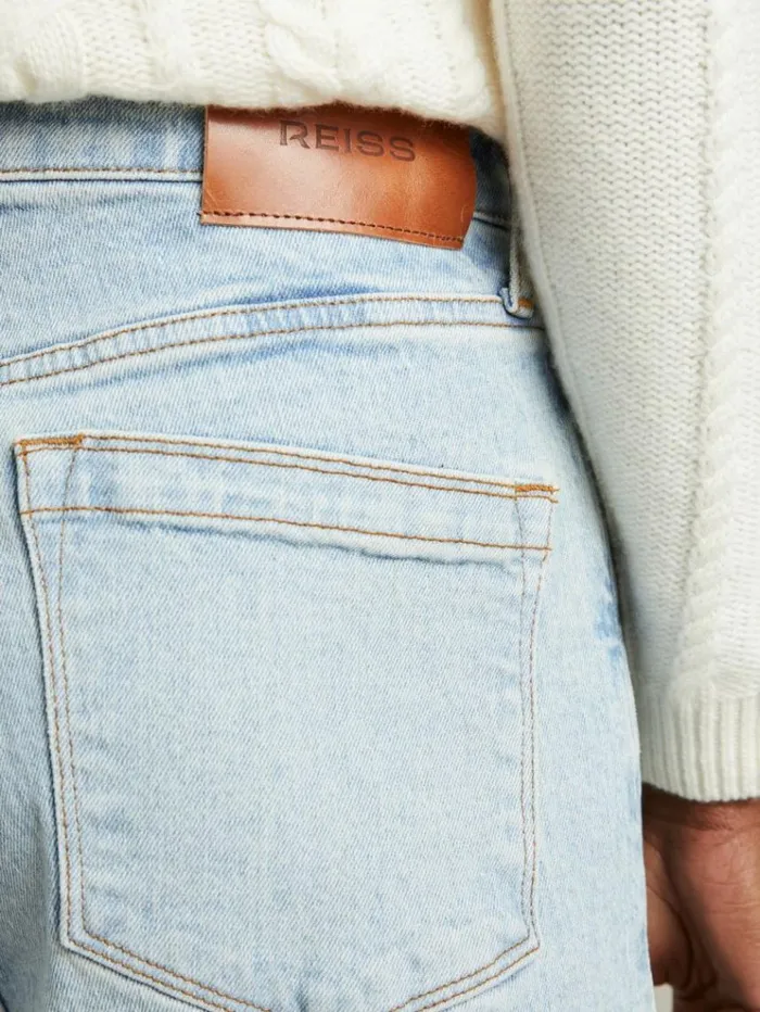 REISS Pants Women Wide Leg Jeans Light Blue