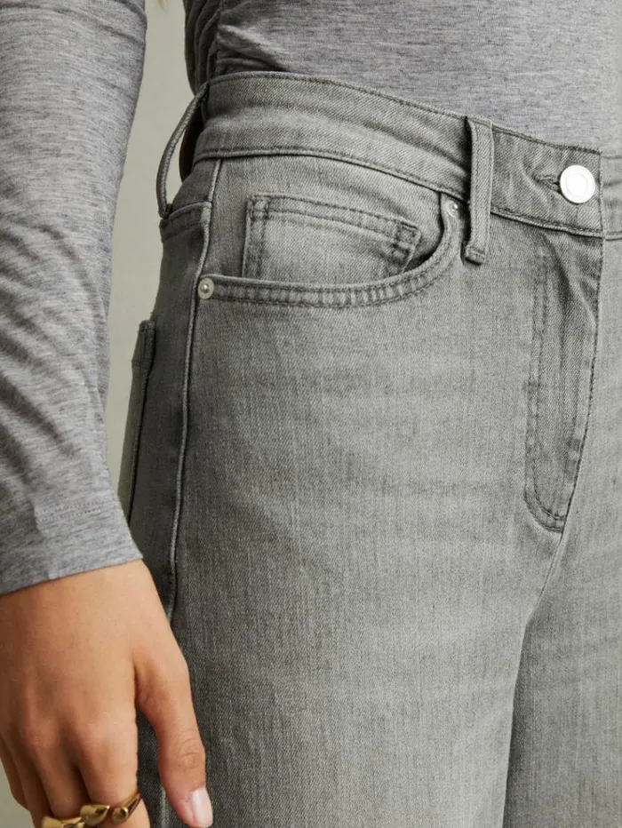 REISS Pants Women Wide Leg Jeans Washed Grey