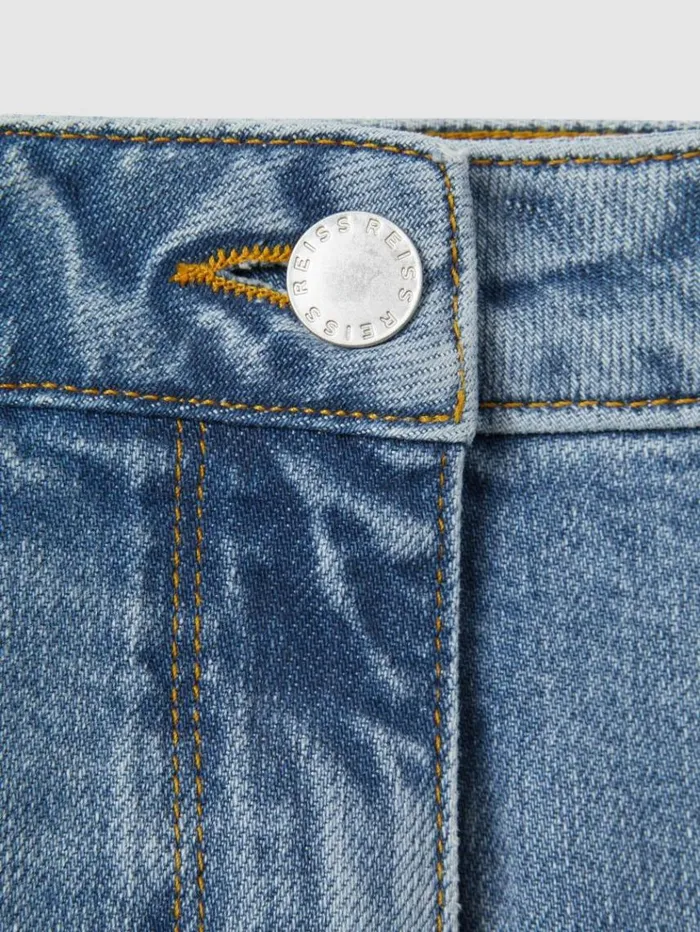 REISS Petite Women Rise Straight Leg Jeans Light Blue