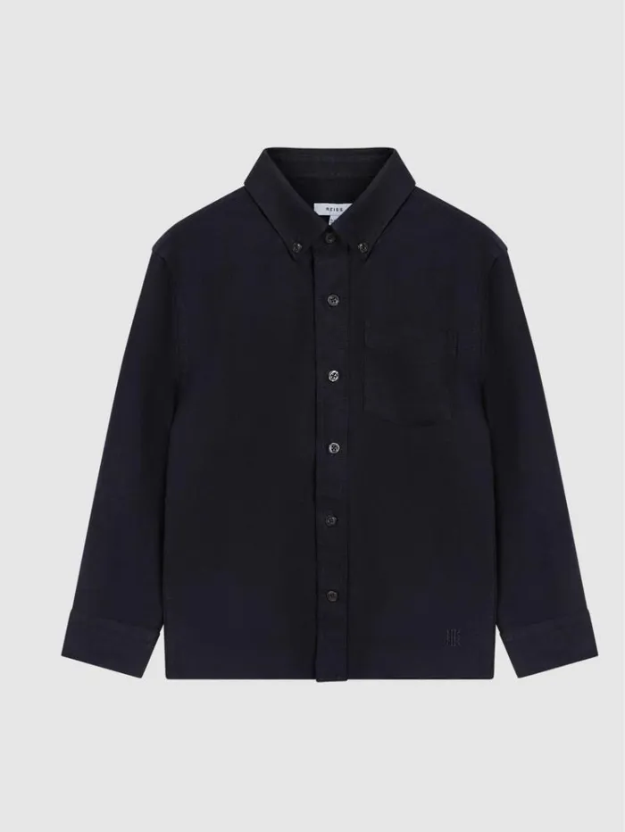 REISS Shirts Children Slim Fit ButtonDown Oxford Shirt Navy