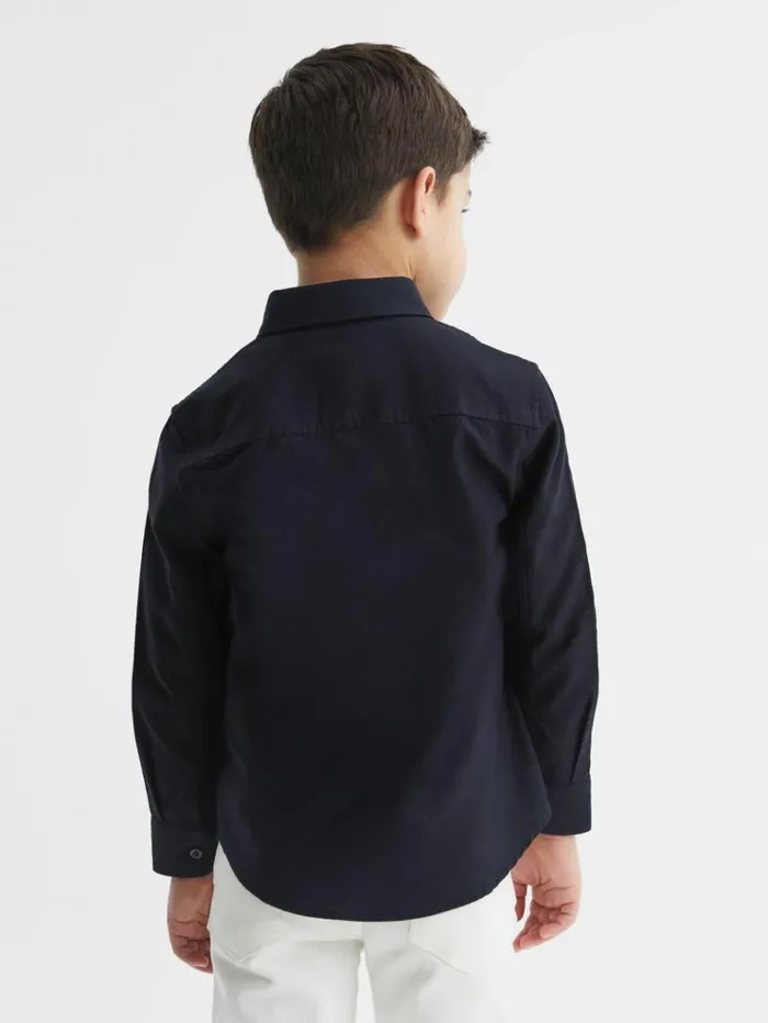 REISS Shirts Children Slim Fit ButtonDown Oxford Shirt Navy