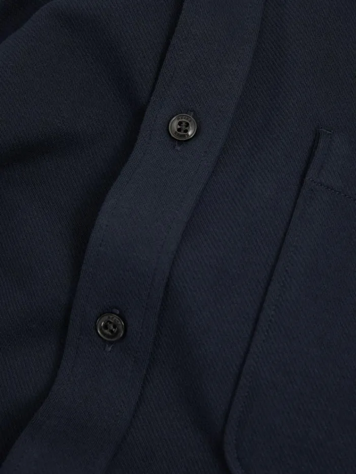 REISS Shirts Men Cotton Blend Twill Overshirt Navy