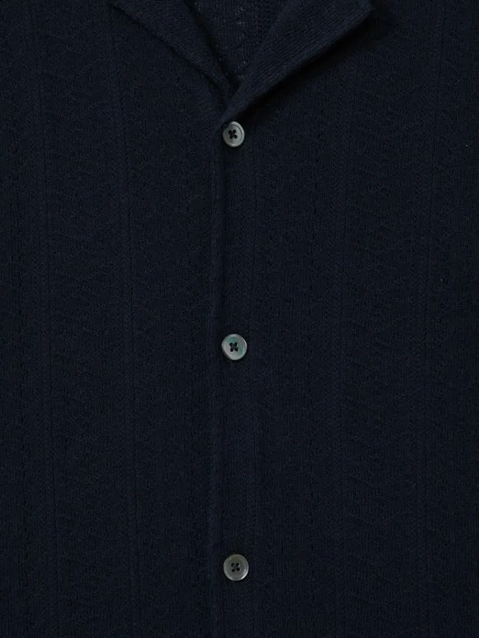 REISS Shirts Men Oscar Jacobson 100 Cotton OpenCollar Polo Shirt Navy