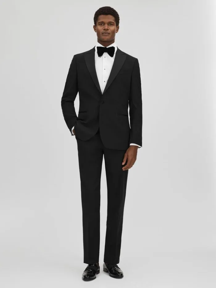 REISS Shirts Men Slim Fit Double Cuff Tuxedo Shirt White