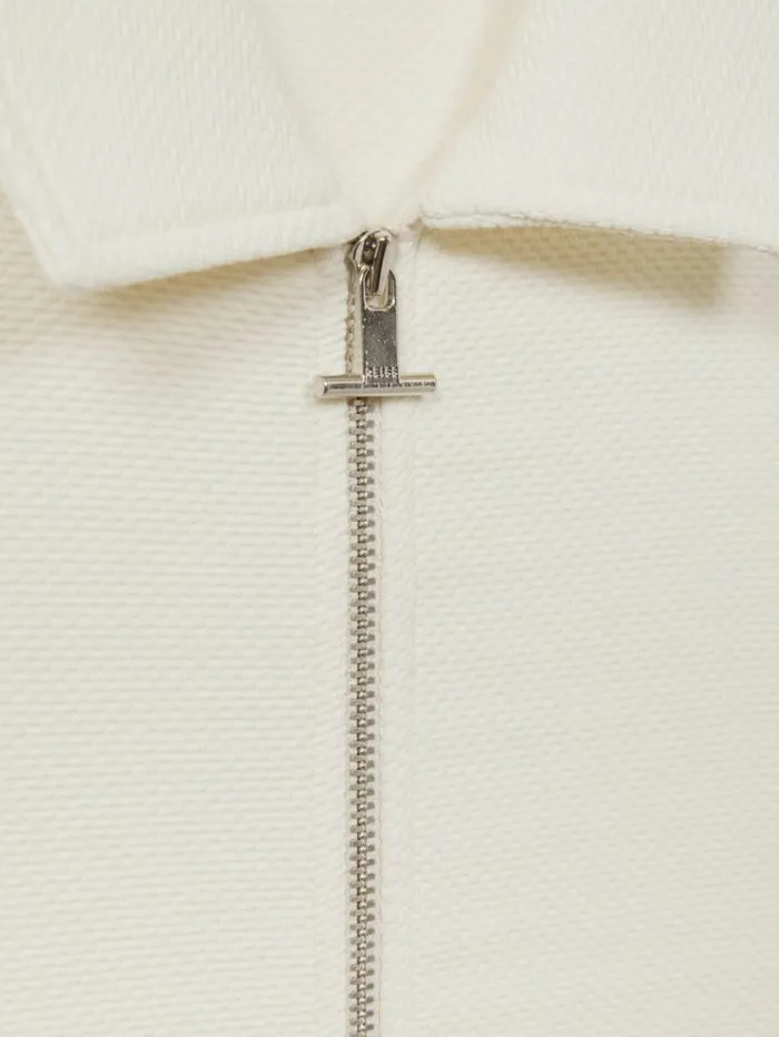 REISS Shirts Men Textured Zip Through Jacket Off White
