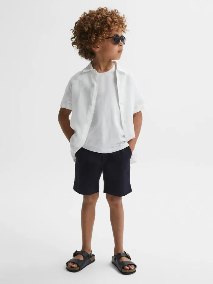 REISS Shorts Children Casual Chino Shorts Navy