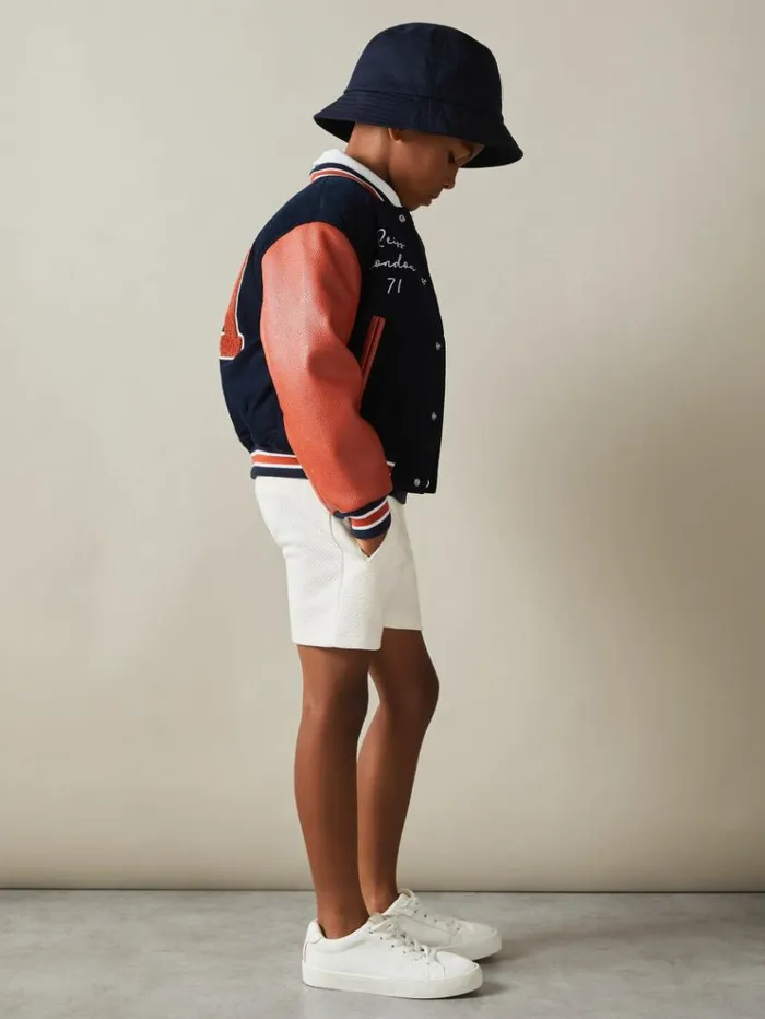 REISS Shorts Children Textured Drawstring Shorts Off White
