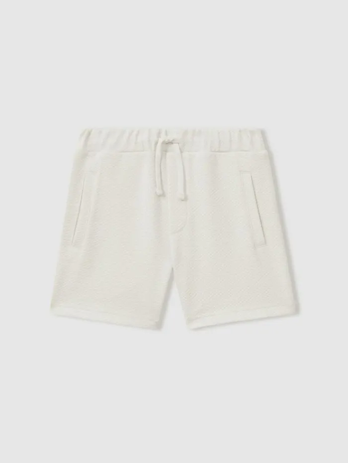 REISS Shorts Children Textured Drawstring Shorts Off White