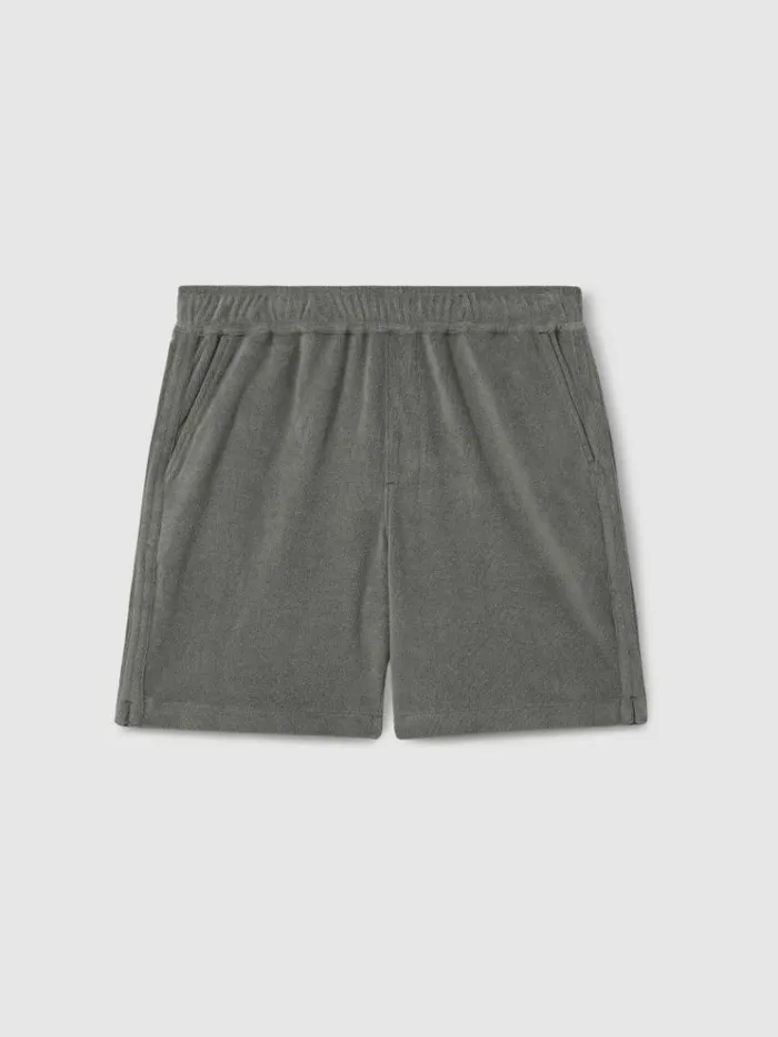 REISS Shorts Men Paige Terry Drawstring Shorts Grey