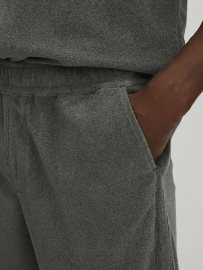 REISS Shorts Men Paige Terry Drawstring Shorts Grey