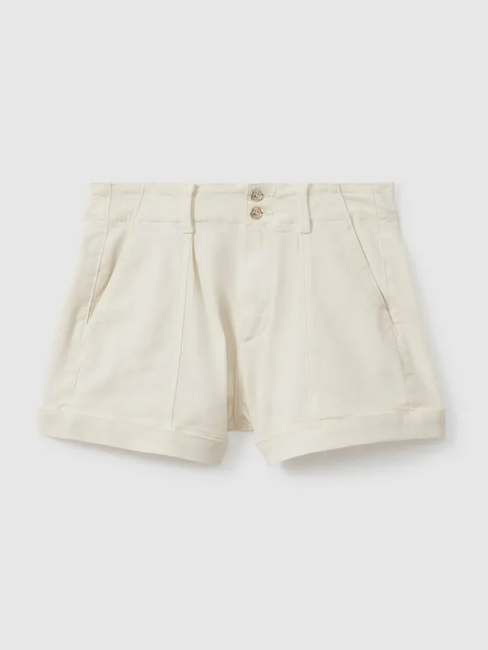 REISS Shorts Women Paige High Rise Shorts With TurnedUp Hems Sand