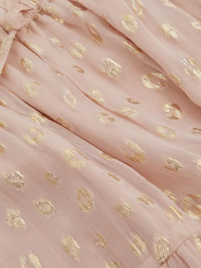 REISS Skirts and Shorts Children Metallic Print Flounced Hem Skirt Pink