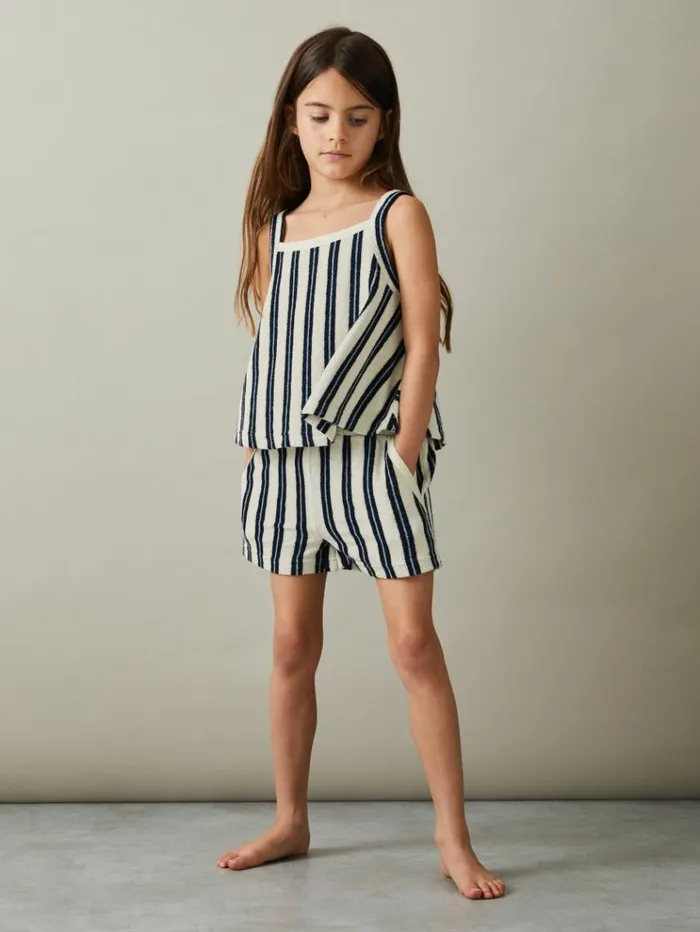 REISS Skirts and Shorts Children Towelling Vest Top And Shorts Set Navy