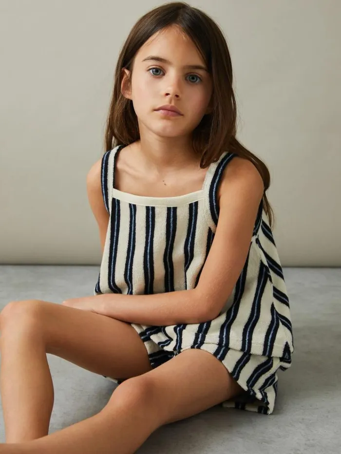 REISS Skirts and Shorts Children Towelling Vest Top And Shorts Set Navy
