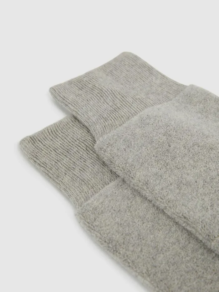 REISS Socks and Underwear Men Cotton Blend Terry Towelling Socks Grey Melange