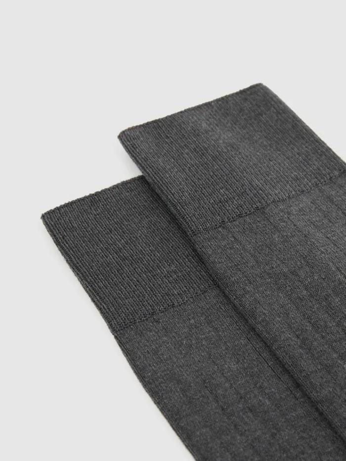 REISS Socks and Underwear Men Ribbed Socks Charcoal