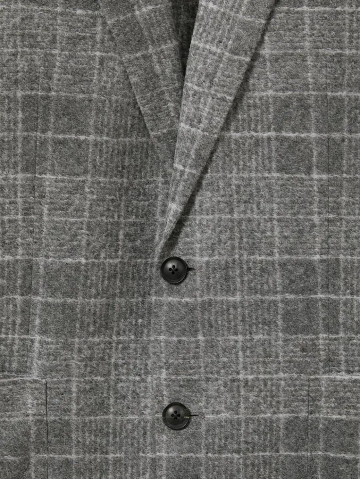 REISS Suits and Tailoring Men Checked Single Breasted Blazer With Wool Grey