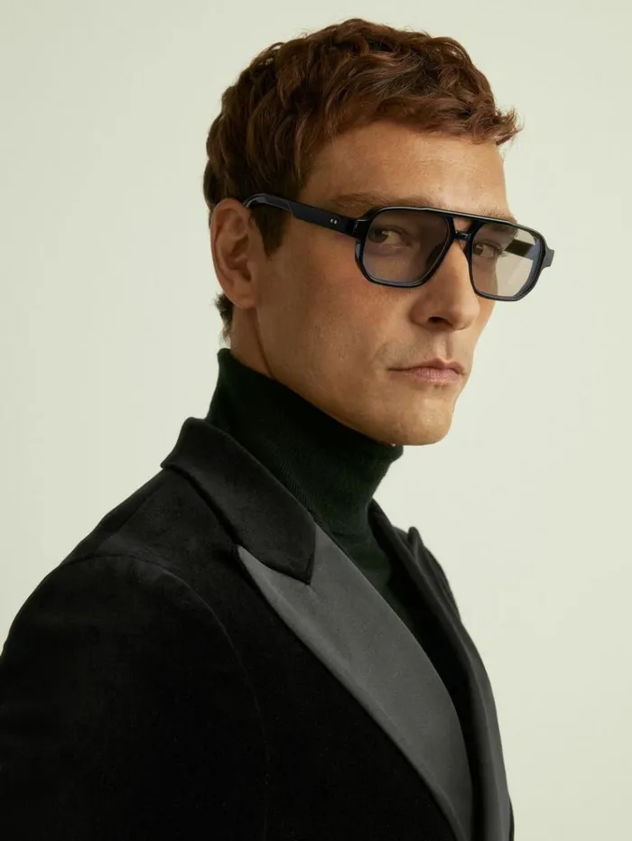 REISS Suits and Tailoring Men Cotton Blend Velvet Tuxedo Jacket Black
