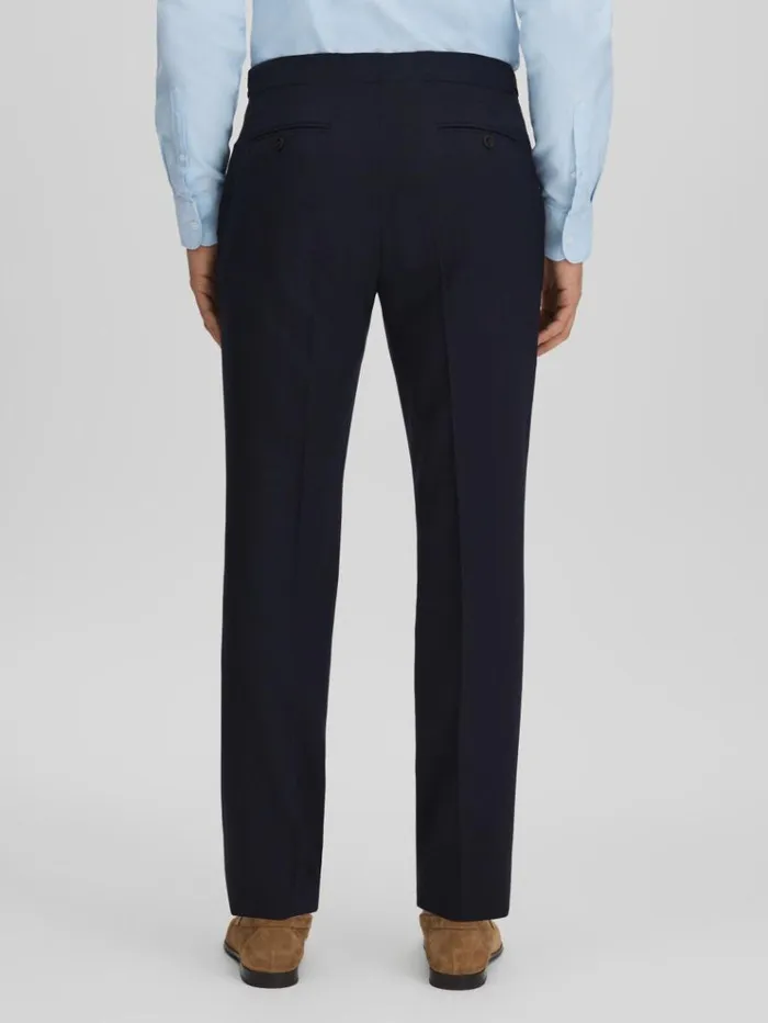 REISS Suits and Tailoring Men Slim Fit Side Adjuster Trousers Navy