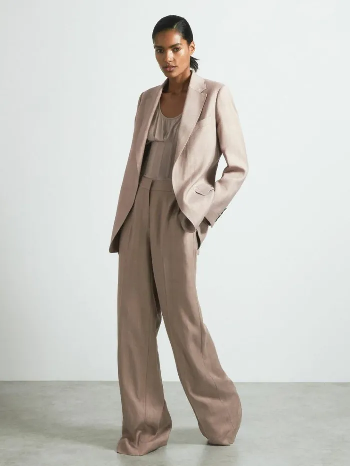 REISS Suits and Tailoring Women Atelier Tailored Double Breasted Suit Blazer Pink
