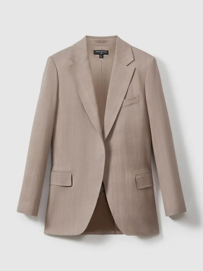 REISS Suits and Tailoring Women Atelier Tailored Double Breasted Suit Blazer Pink