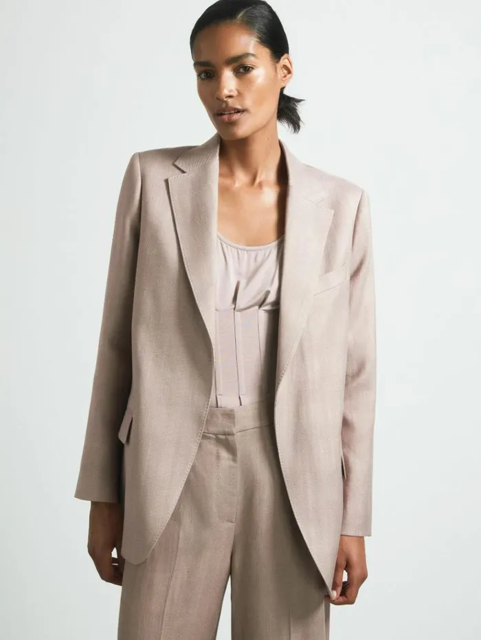 REISS Suits and Tailoring Women Atelier Tailored Double Breasted Suit Blazer Pink