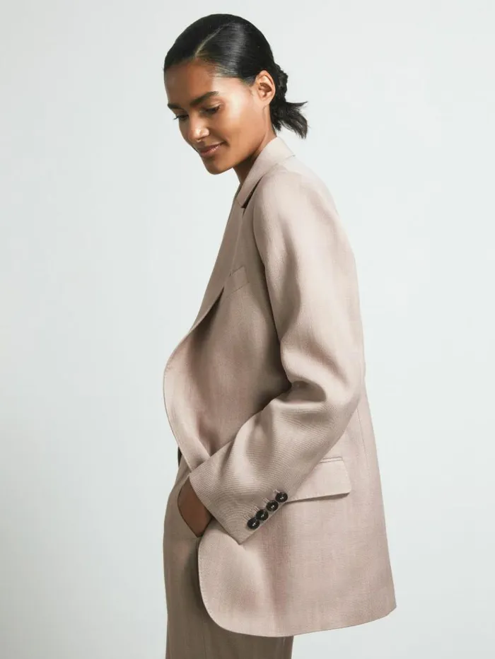 REISS Suits and Tailoring Women Atelier Tailored Double Breasted Suit Blazer Pink