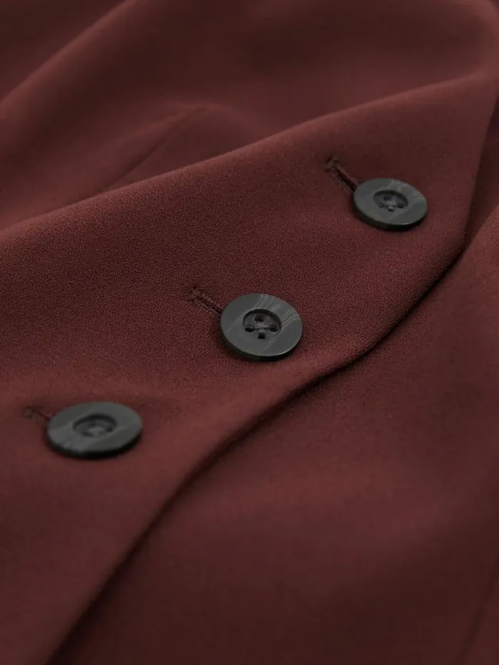 REISS Suits and Tailoring Women Florere Single Breasted Waistcoat Burgundy