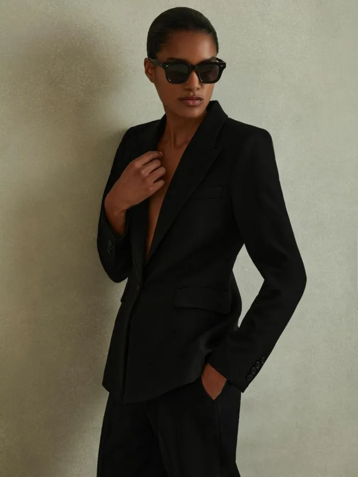 REISS Suits and Tailoring Women Tailored Single Breasted Suit Blazer Black
