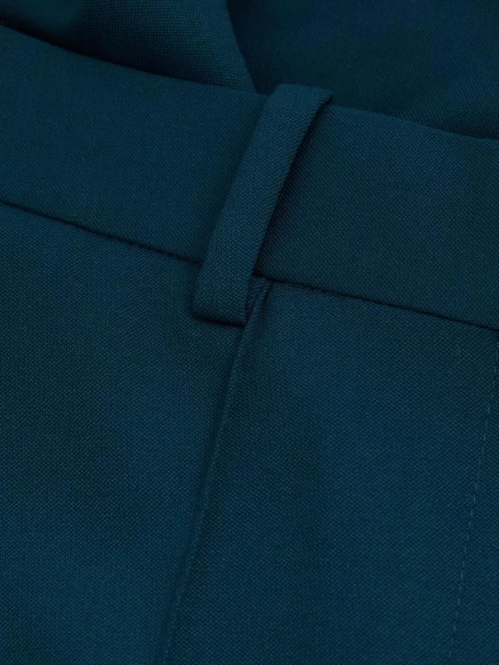 REISS Suits and Tailoring Women Wide Leg Wool Blend Suit Trousers Teal