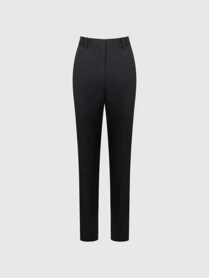 REISS Suits and Tailoring Women Wool Blend Tapered Suit Trousers Navy