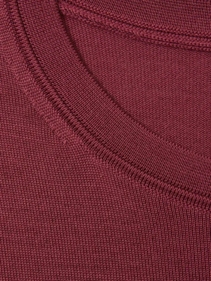 REISS Sweaters Men Merino Wool Crew Neck Jumper Cherry Pink