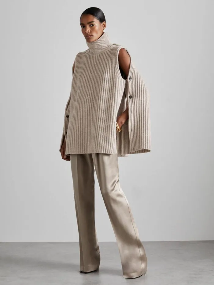 REISS Sweaters Women Atelier WoolBlend ButtonedSleeve Jumper With Cashmere Neutral