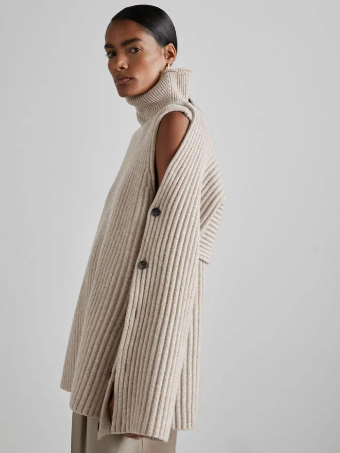REISS Sweaters Women Atelier WoolBlend ButtonedSleeve Jumper With Cashmere Neutral