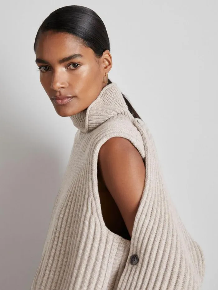 REISS Sweaters Women Atelier WoolBlend ButtonedSleeve Jumper With Cashmere Neutral