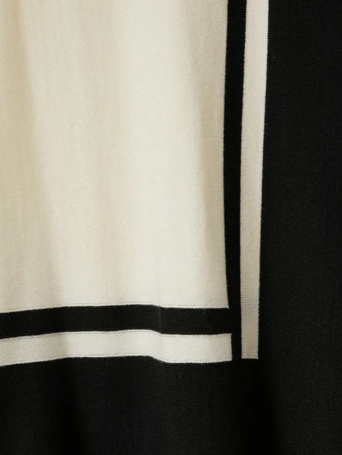 REISS Sweaters Women Colourblock Roll Neck Split Hem Jumper Creamblack