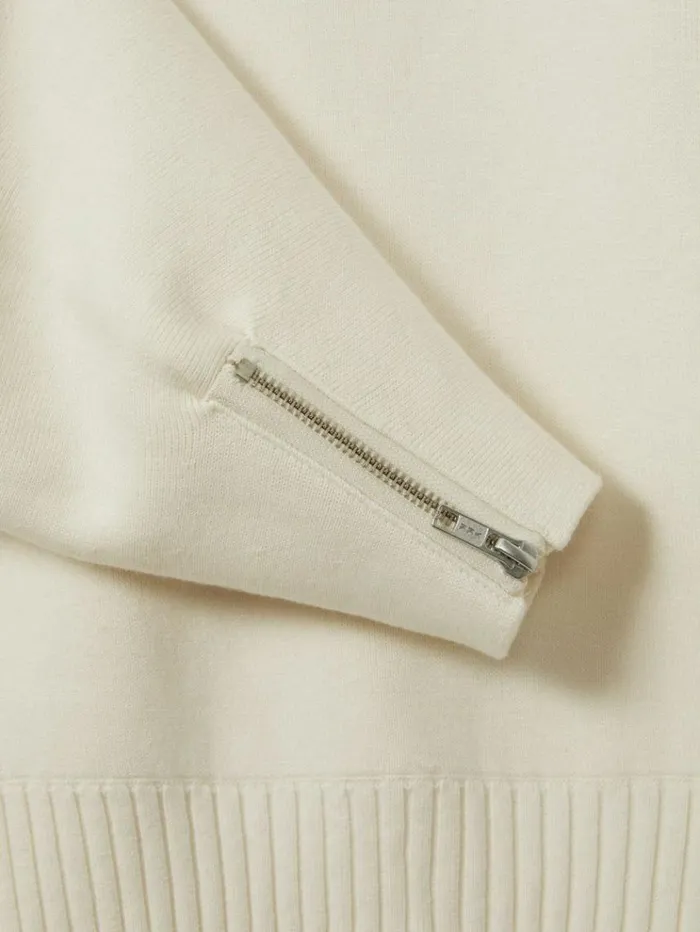 REISS Sweaters Women Florere Wool Blend Boxy Blouson Sleeve Jumper Vanilla