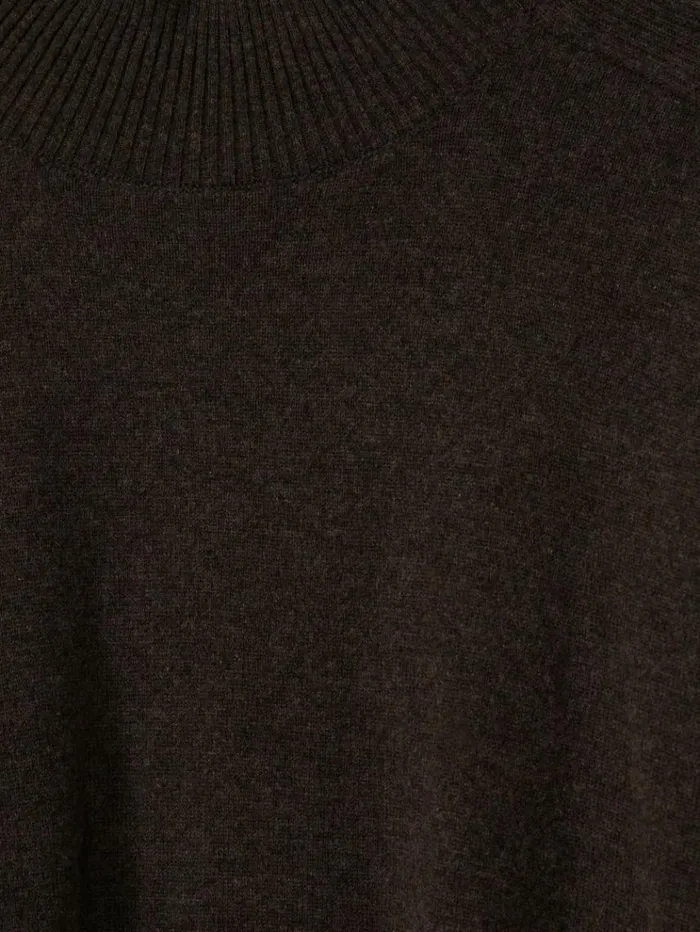 REISS Sweaters Women Wool Blend Funnel Neck Jumper Chocolate