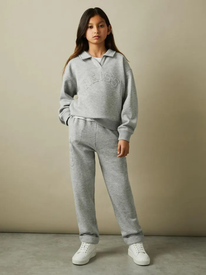 REISS Sweats and Hoodies Children Applique Logo Sweatshirt Grey