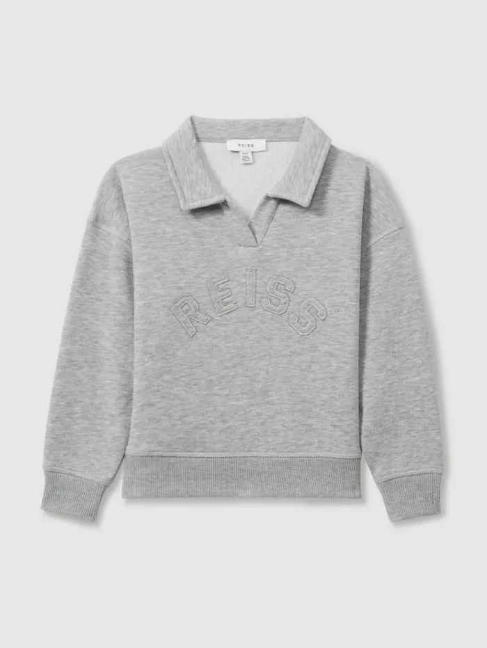 REISS Sweats and Hoodies Children Applique Logo Sweatshirt Grey