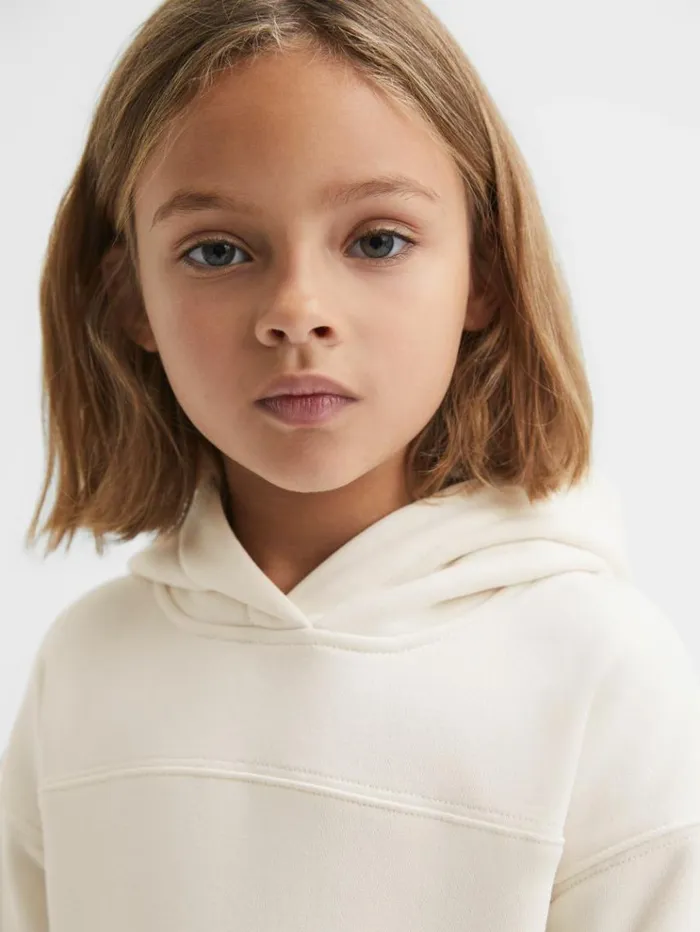 REISS Sweats and Hoodies Children Cotton Blend Colourblock Hoodie And Joggers Set Ecru