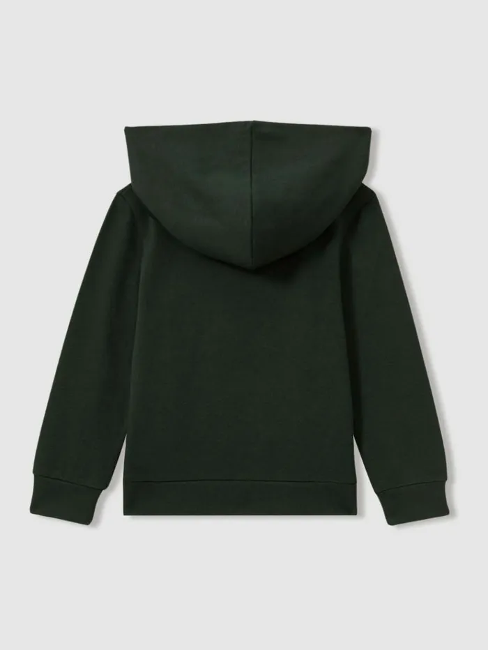 REISS Sweats and Hoodies Children Lowden Interlock Jersey Hoodie Emerald Green