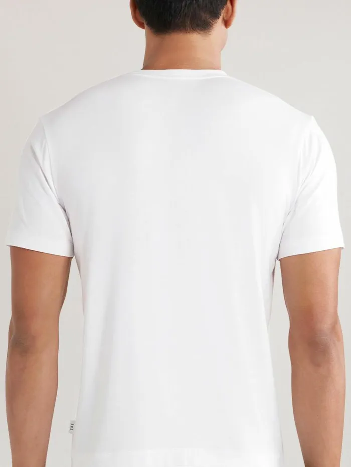 REISS Sweats Hoodies and Joggers Men CH Studios Crew Neck TShirt With TENCEL Fibers White