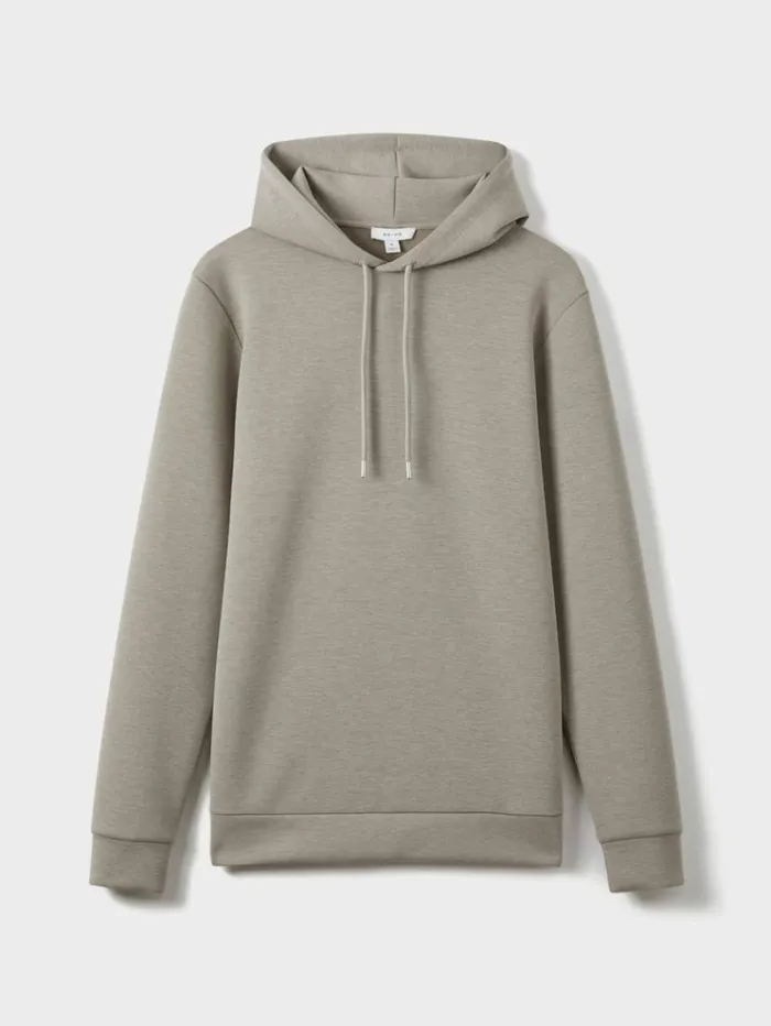 REISS Sweats Hoodies and Joggers Men Interlock Jersey Hoodie Taupe REISS Sweats Hoodies and Joggers Men Interlock Jersey Hoodie Taupe