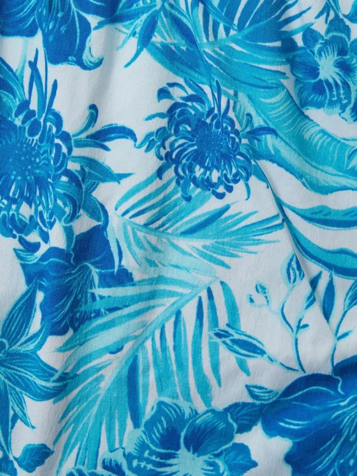 REISS Swimwear Children Vilebrequin Tropical Print Swim Shorts Blanc Blue