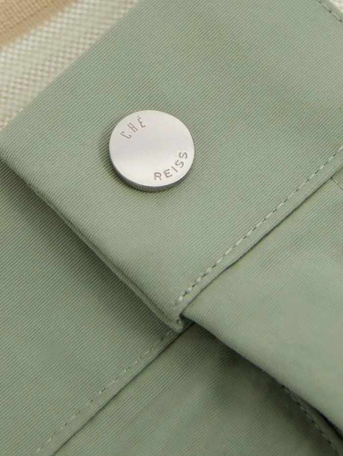 REISS Swimwear Men Ch Elasticated Waist Swim Shorts Sage Green