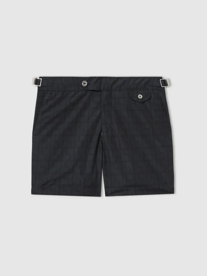 REISS Swimwear Men Hemingsworth IkatPrint Swim Shorts Navy